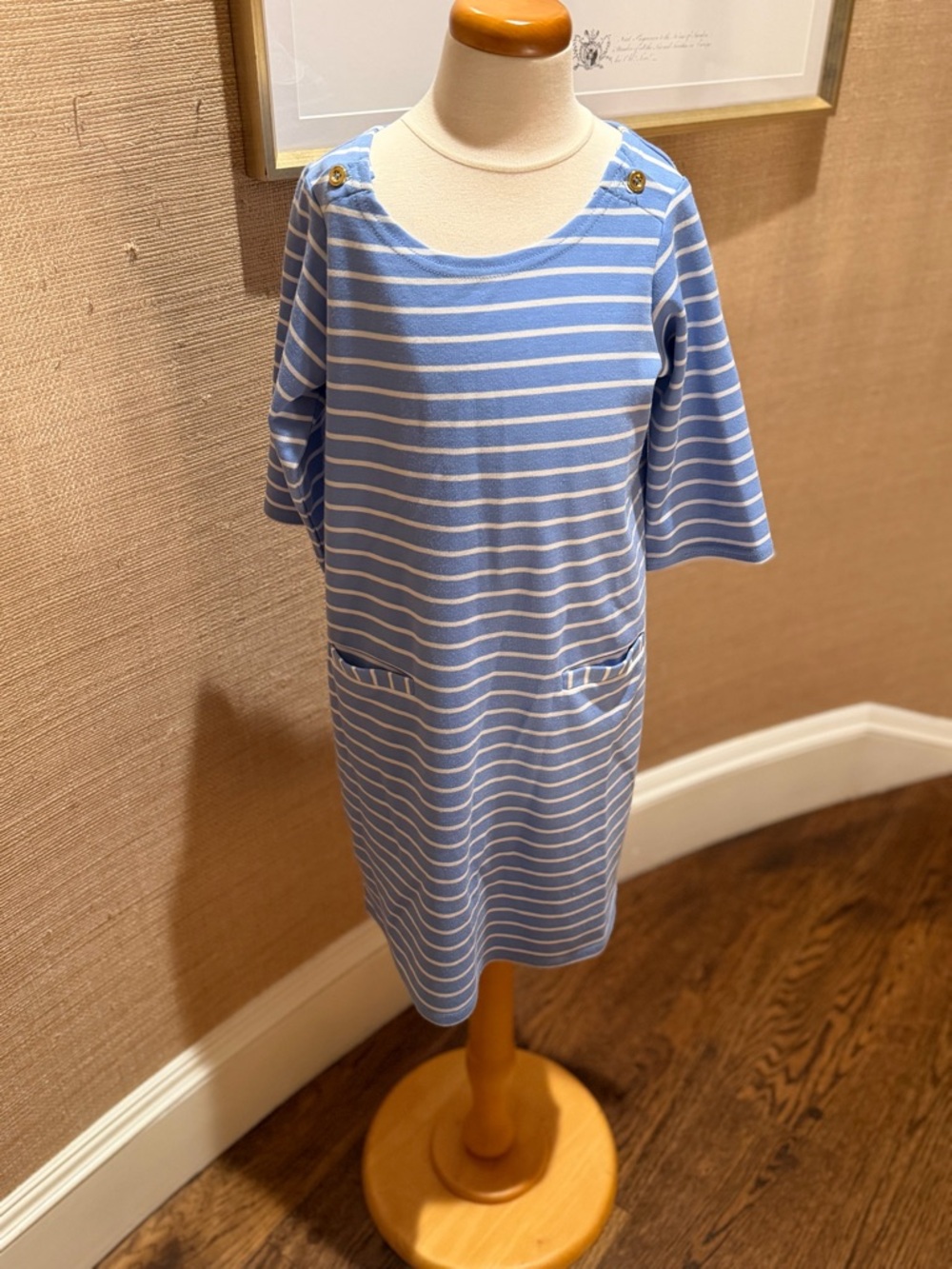 Sail to Sable Blue & White Striped Dress - size 12